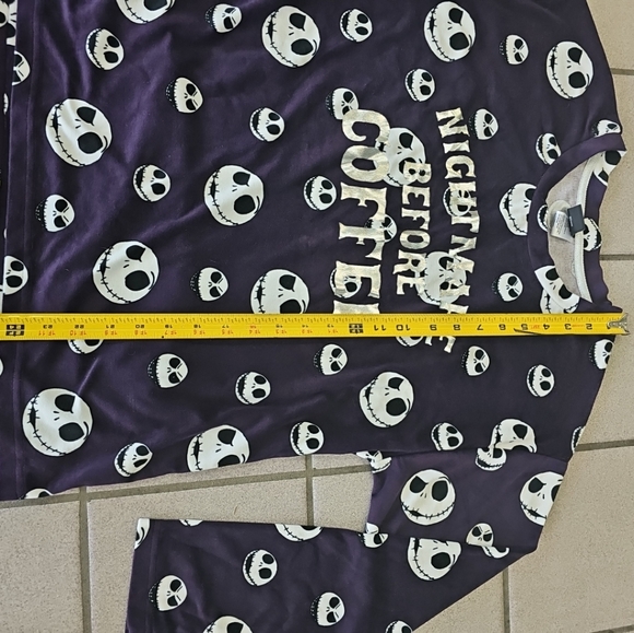 Women's S(4-6) The Nightmare Before Christmas Velour Pajama Set Kack Skeleton - Picture 4 of 11